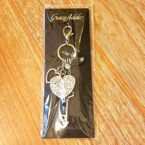 Grace Adele purse accessory clip-on - hearts
